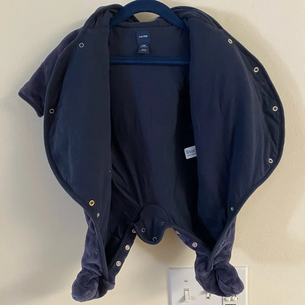 Baby Quilted Navy Blue One-Piece